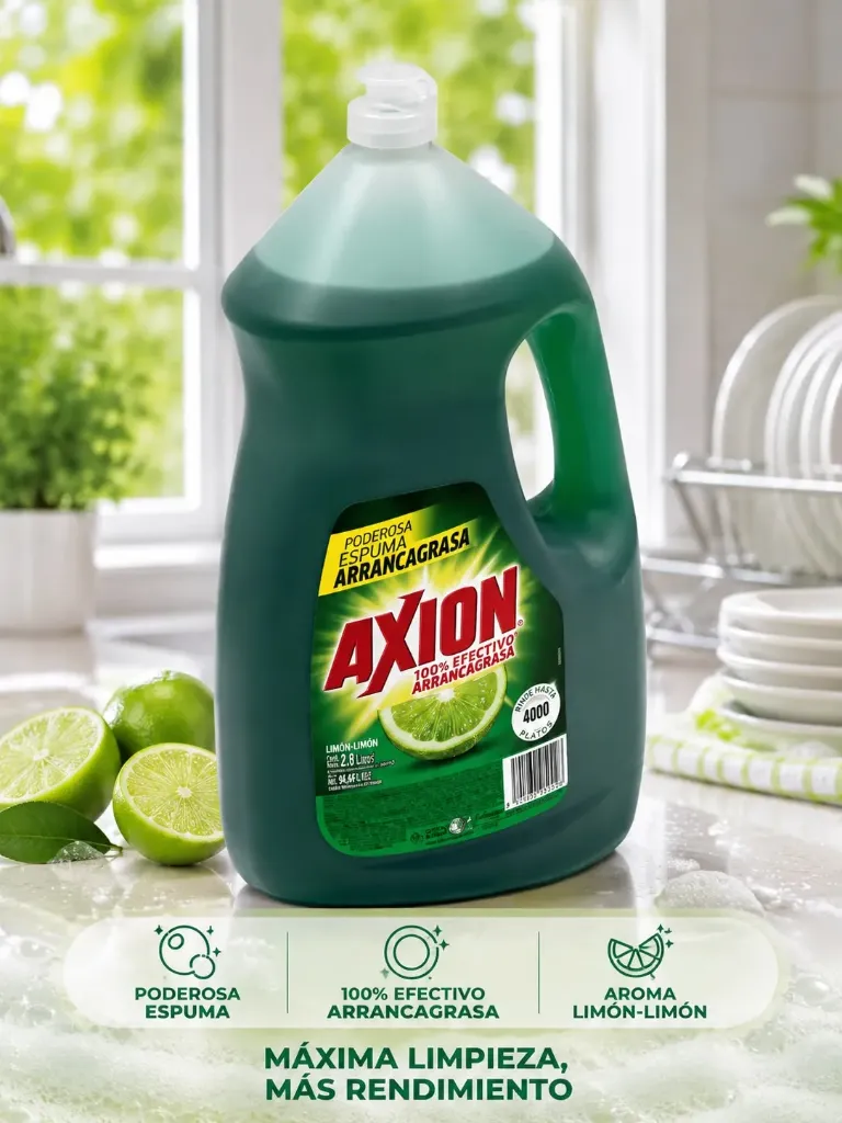 [D100200] Detergente Axion Lavavajillas Limón Líquido 2800 Ml