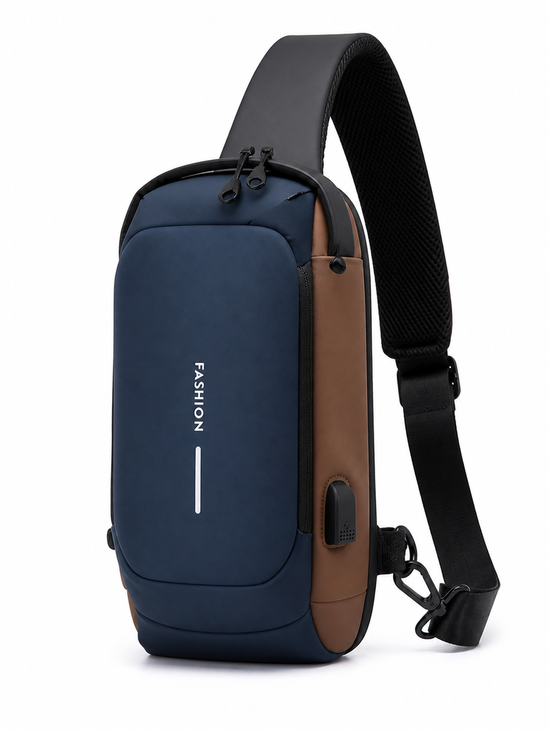 Bolso Cruzado Antirrobo Azul