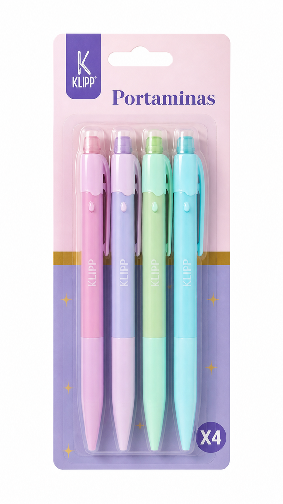 KLIPP - Portaminas Pastel X4