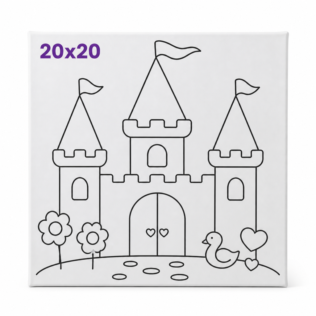 Lienzo Para Colorear Castillo 20x20