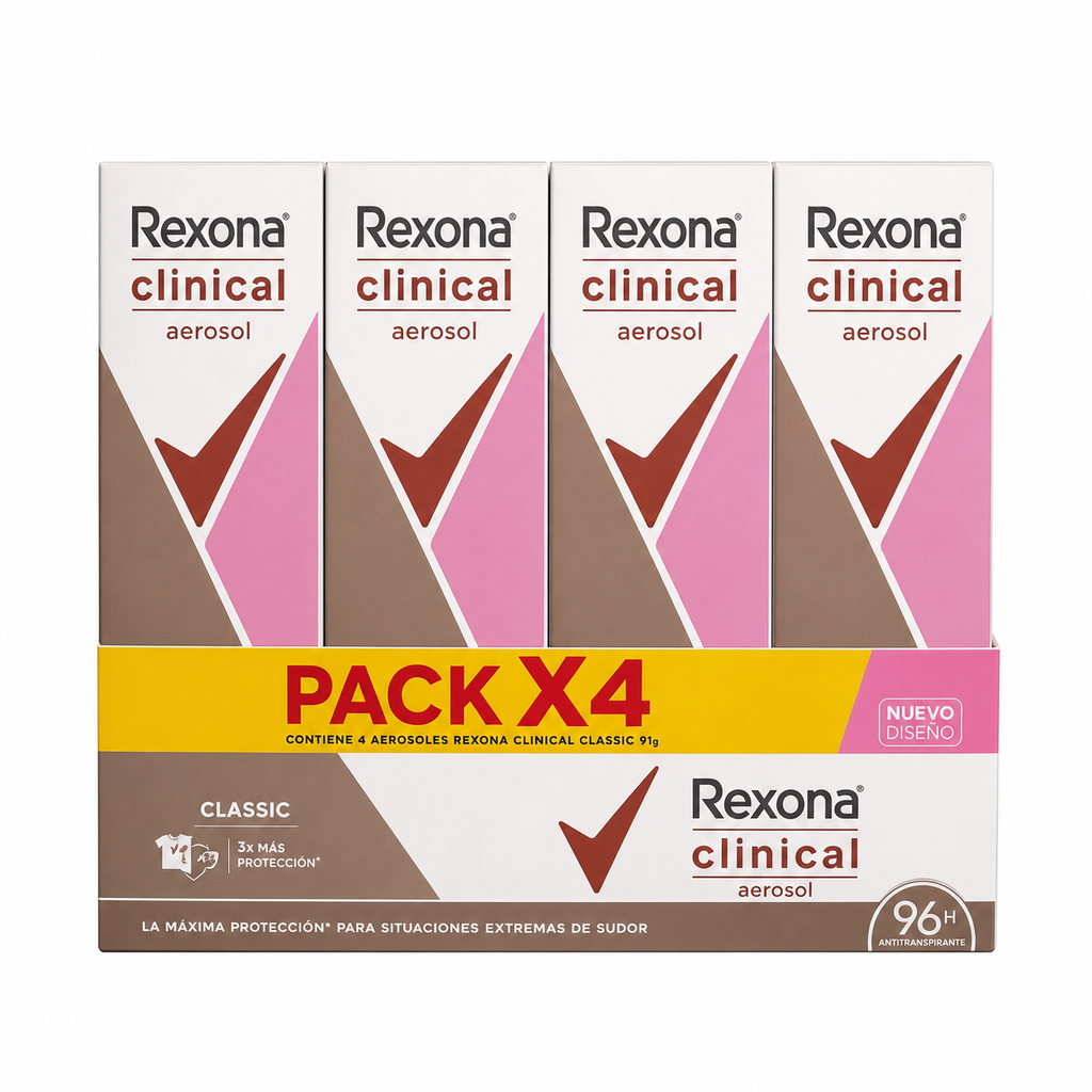 REXONA - Desodorante Clinical Pack X4