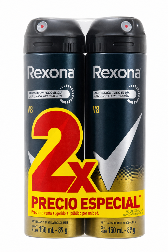 REXONA - Desodorante Men V8 Pack X2