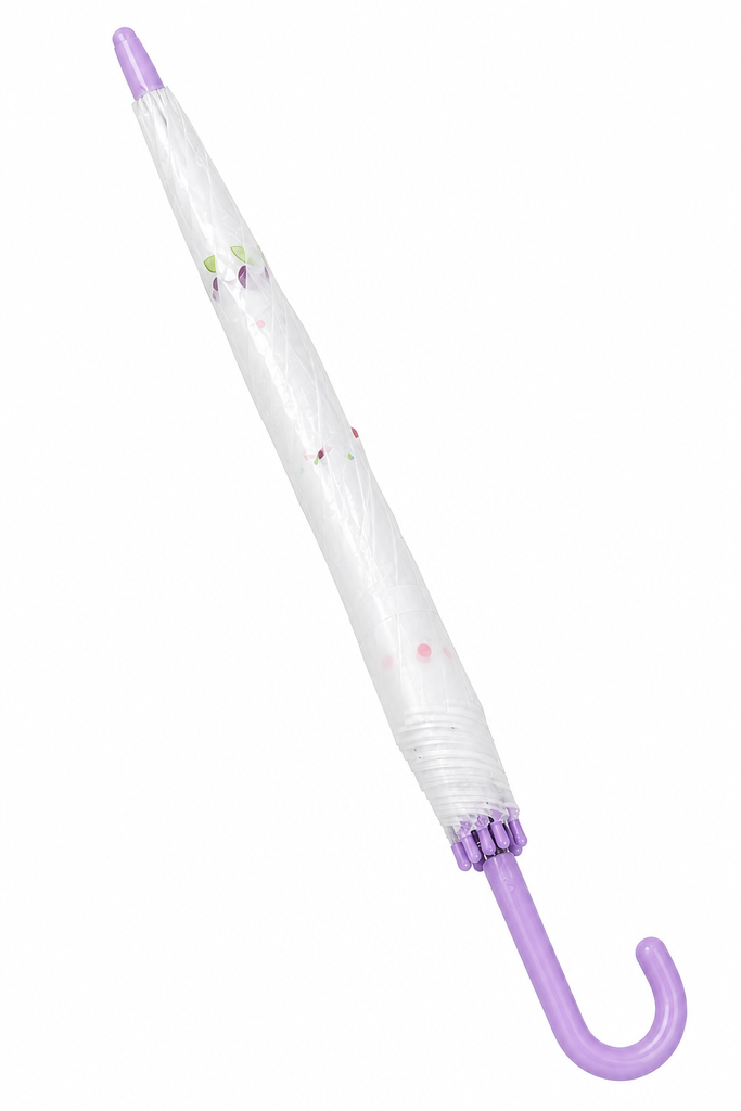Sombrilla Infantil Blanca Mango Morado