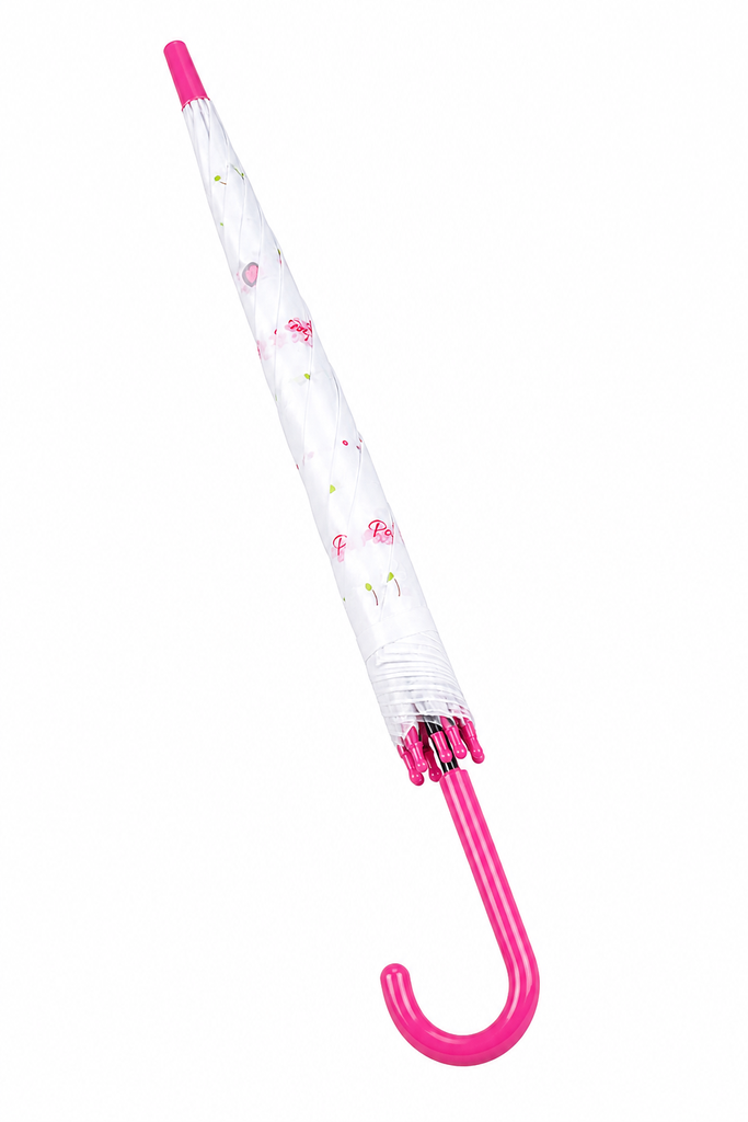 Sombrilla Infantil Blanca Mango Rosado