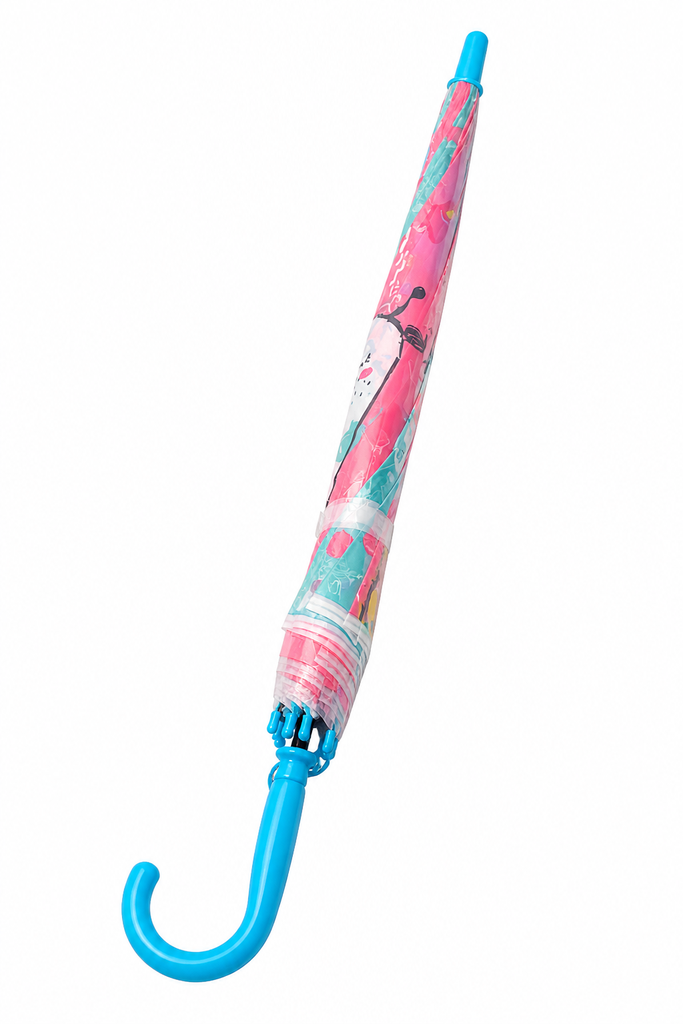 Sombrilla Infantil Rosada Mango Azul