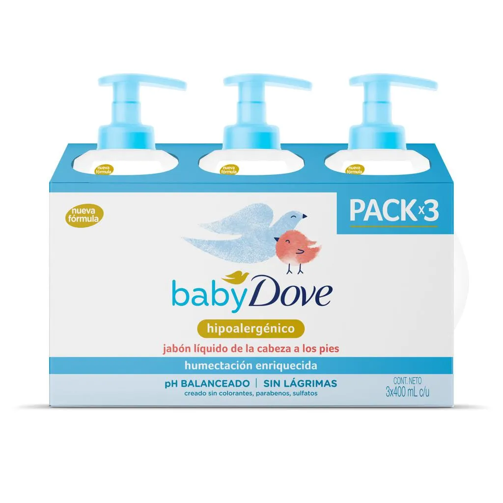 [C003550] Jabón Líquido Bebé 3 Uni/400 Ml
